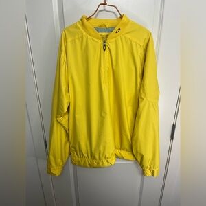 Oakley Men's Bright Yellow Quarter Zip Windbreaker Jacket in size M